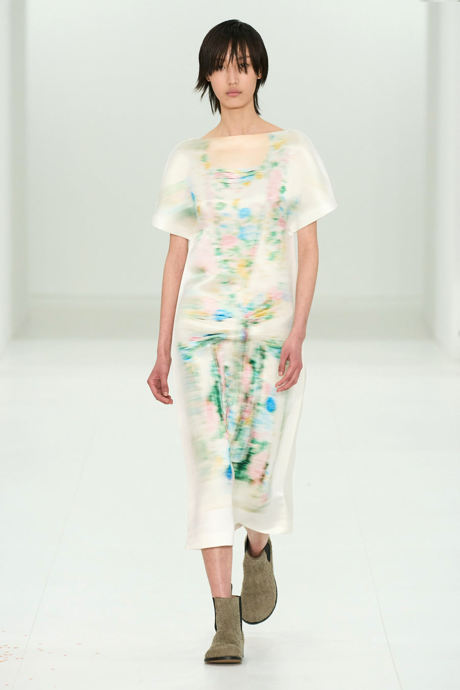 Loewe 2023FW Runway Blurred Print Dress