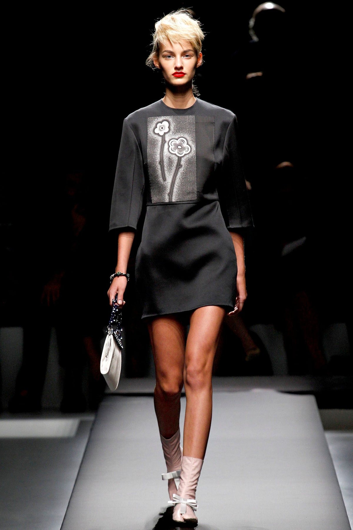 Prada 2013SS Floral Applique Mini Dress