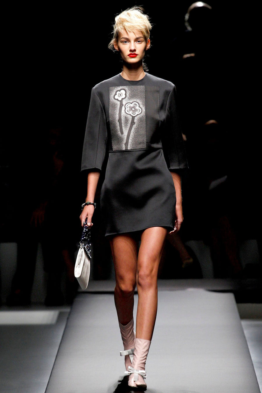 Prada 2013SS Floral Applique Mini Dress