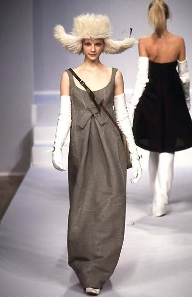 Balenciaga 1996FW Runway Velvet Bow Maxi Dress