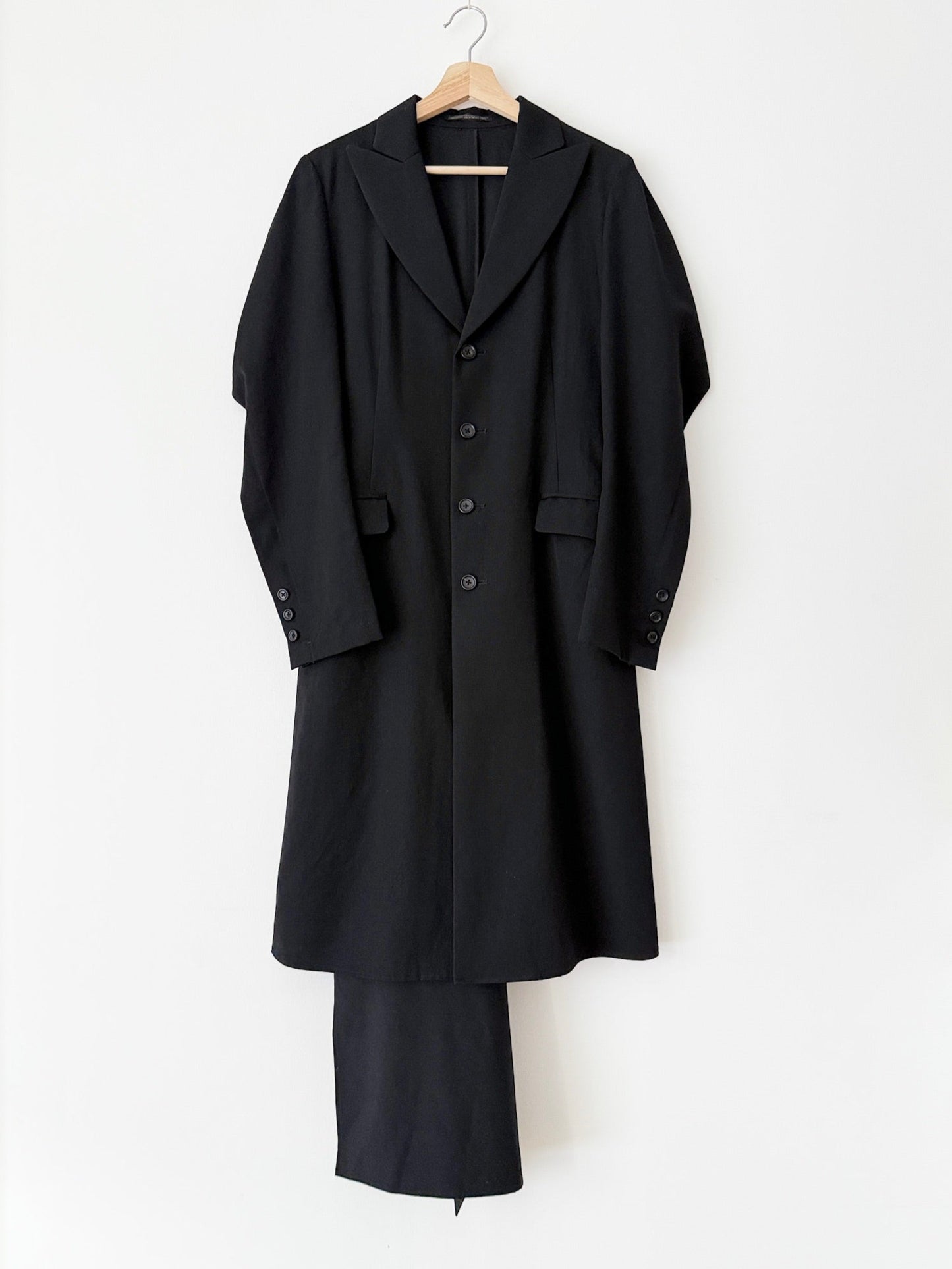 Yohji Yamamoto Black Wool Coat