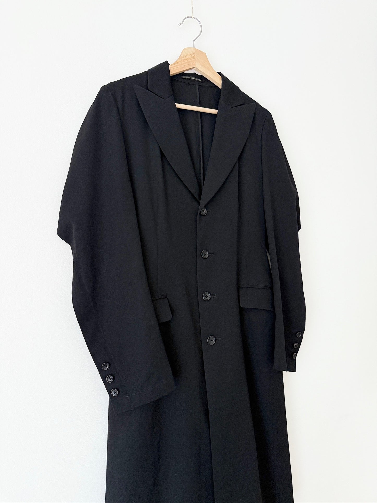 Yohji Yamamoto Black Wool Coat