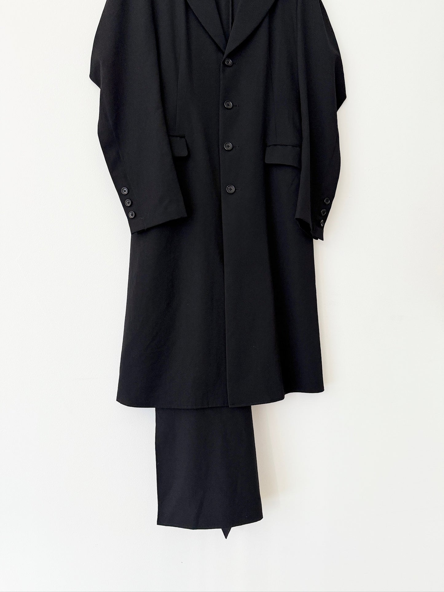 Yohji Yamamoto Black Wool Coat