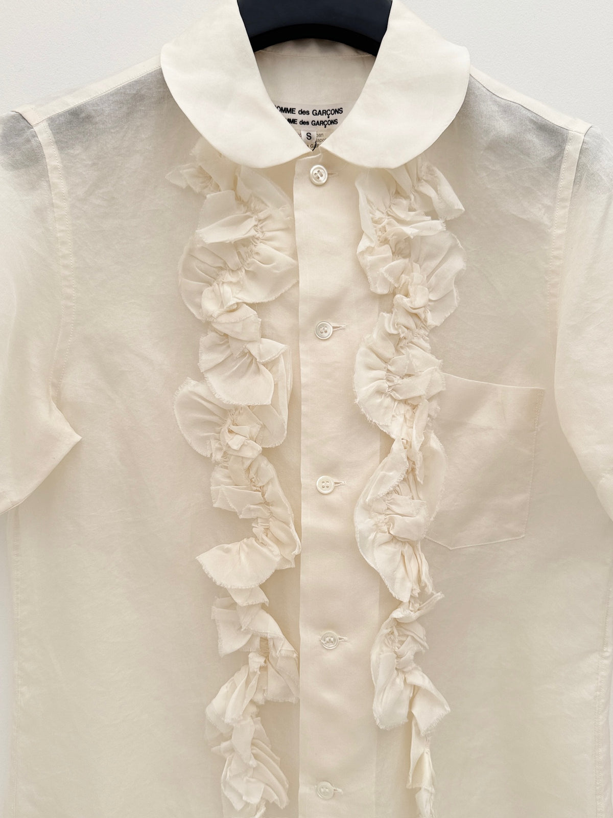 Comme des Garçons Silk Ruffle Blouse
