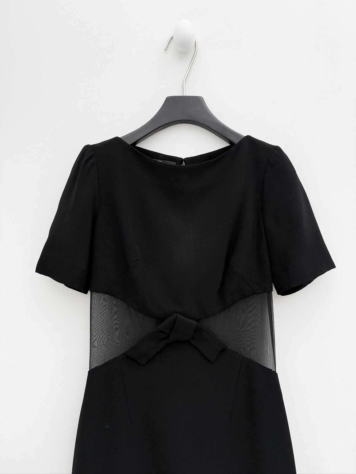 Balenciaga 1996FW Runway Sheer-Waist Bow Dress