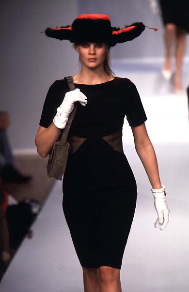 Balenciaga 1996FW Runway Sheer-Waist Bow Dress