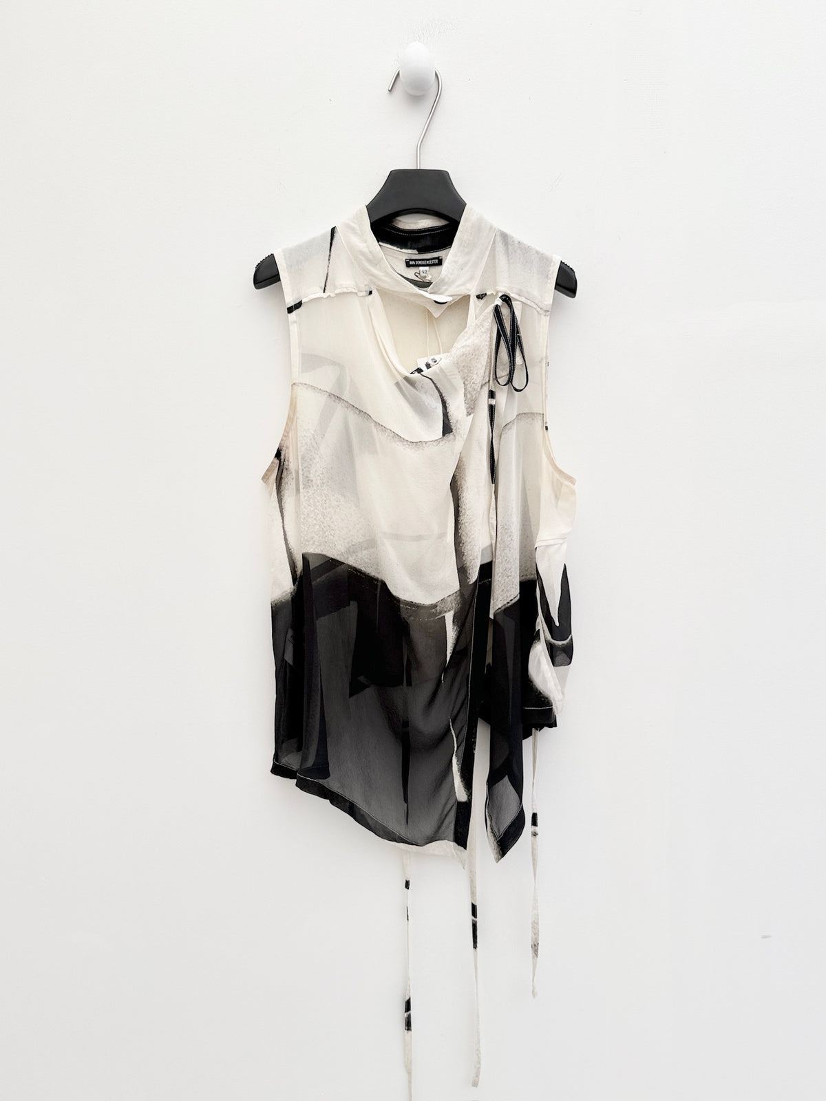 Ann Demeulemeester 2011SS Runway Abstract Print Draped Top