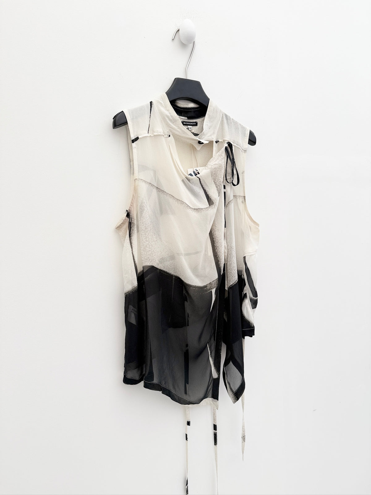 Ann Demeulemeester 2011SS Runway Abstract Print Draped Top