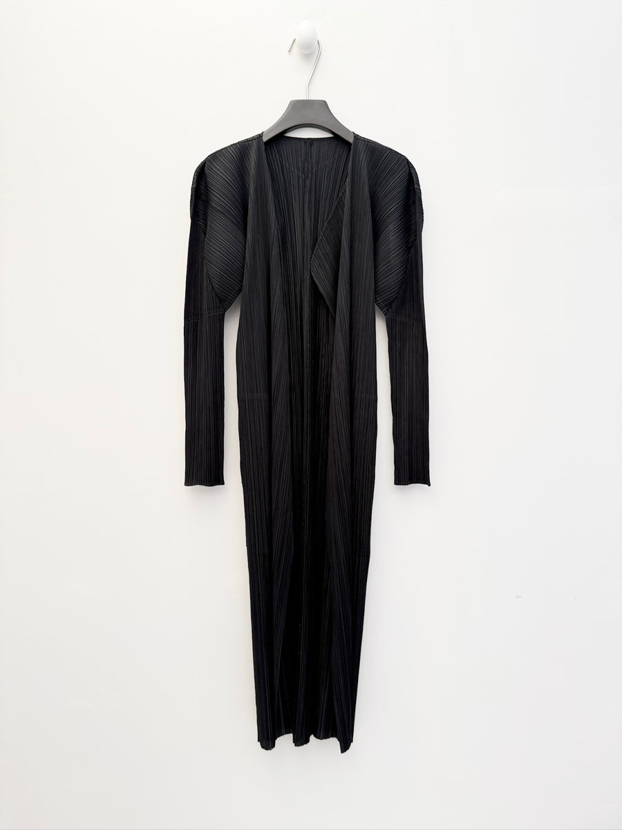 Pleats Please Issey Miyake Long Pleated Cardigan