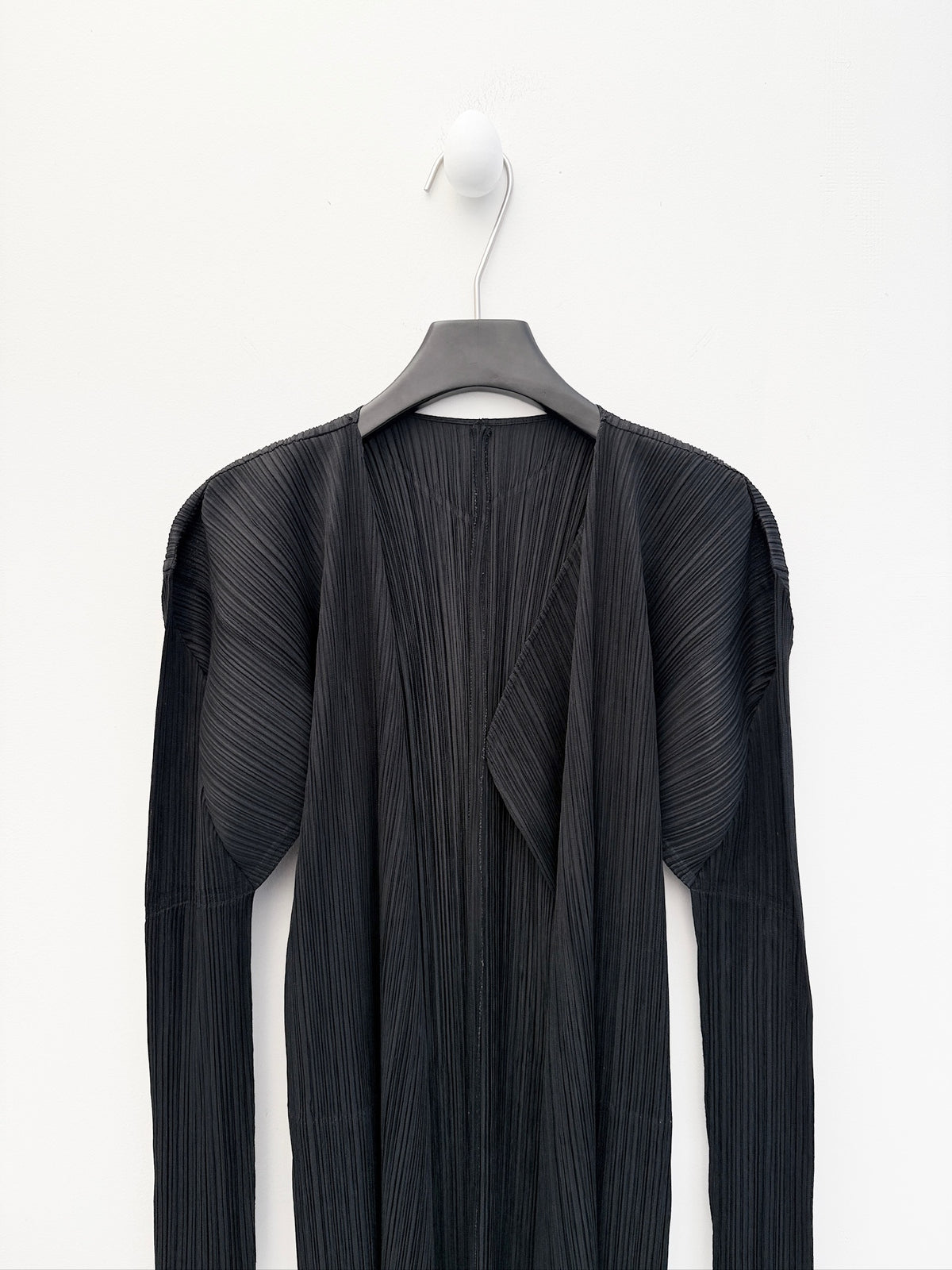 Pleats Please Issey Miyake Long Pleated Cardigan