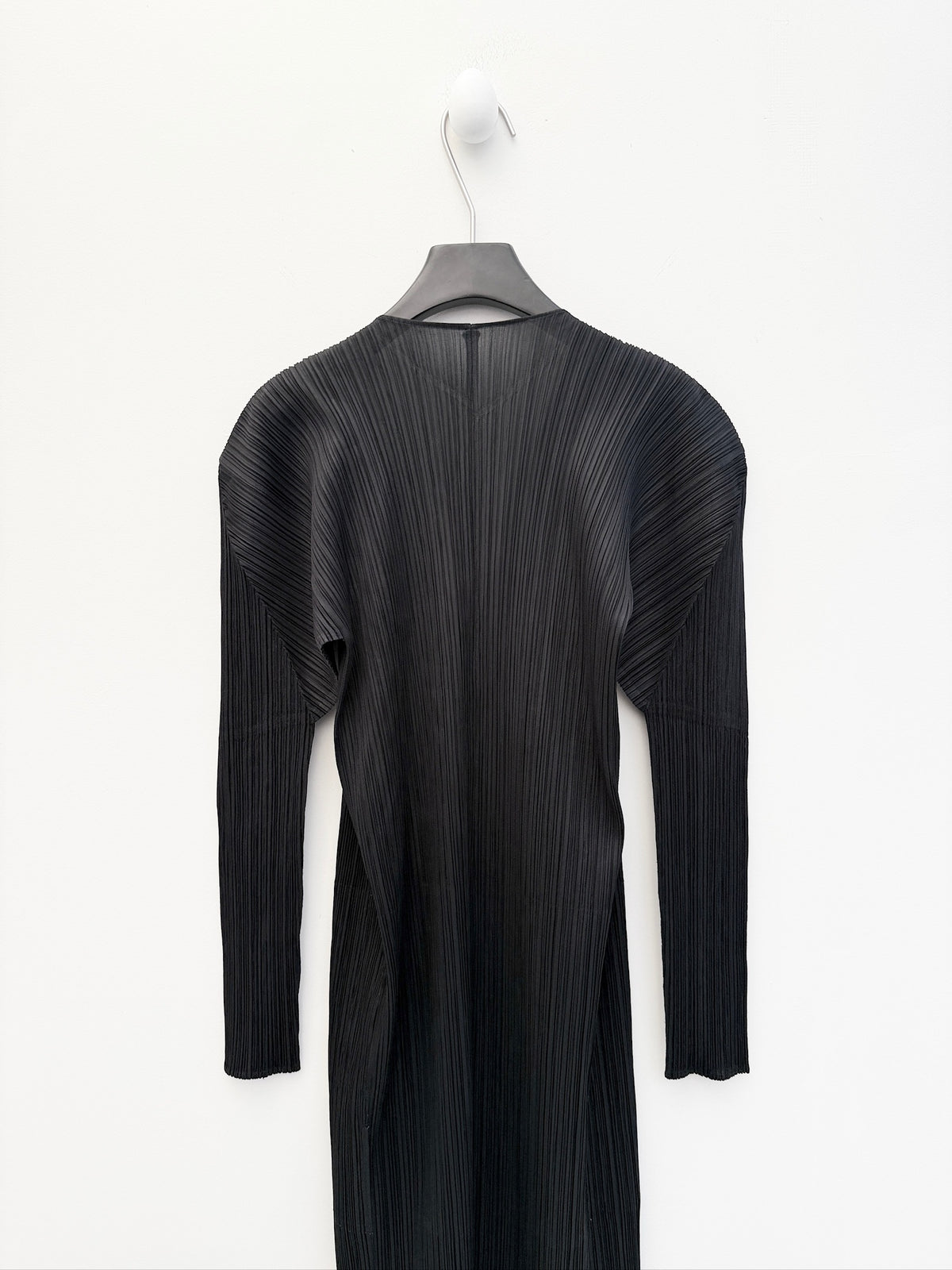 Pleats Please Issey Miyake Long Pleated Cardigan