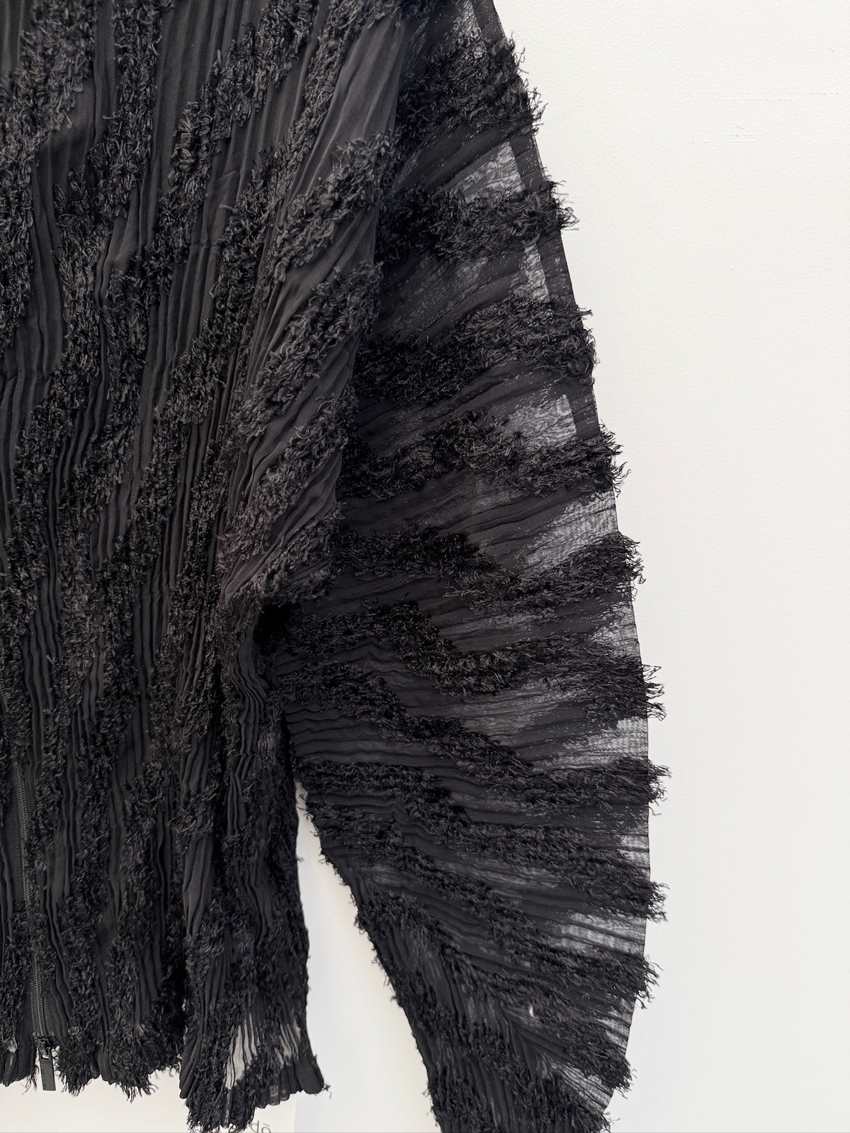 Issey Miyake 1990s Textured Pleated Zip Jacket