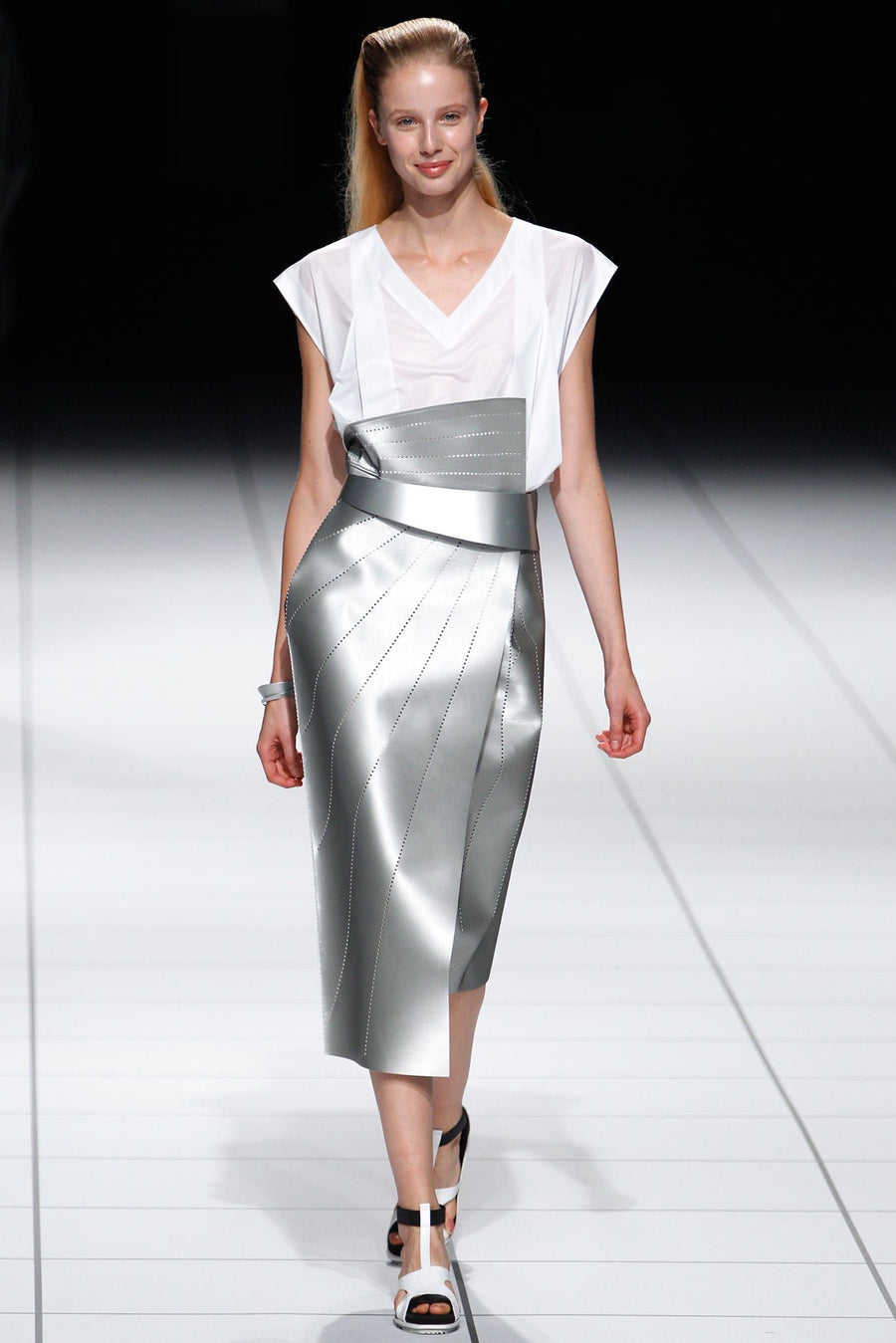 Issey Miyake 2014SS Silver Technical Skirt (Issey Miyake) — view 1 of 5
