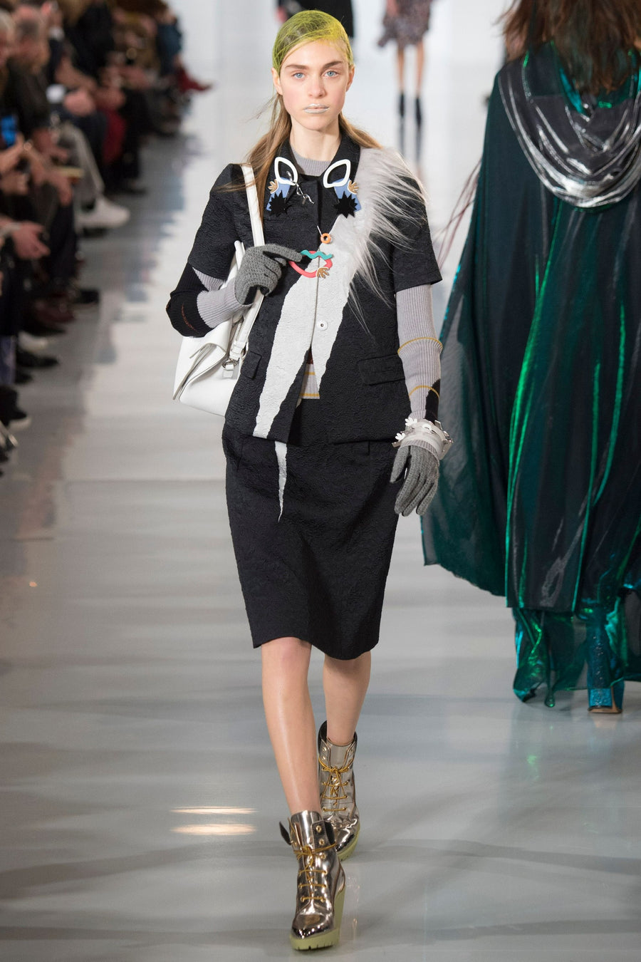 Maison Margiela 2016FW Contrast Lace Panel Dress