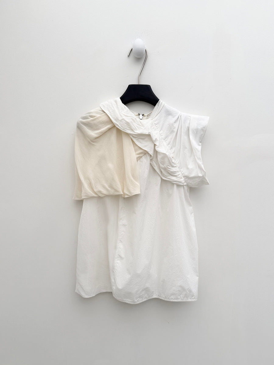 Rick Owens 2017SS Draped Layered Cotton Top