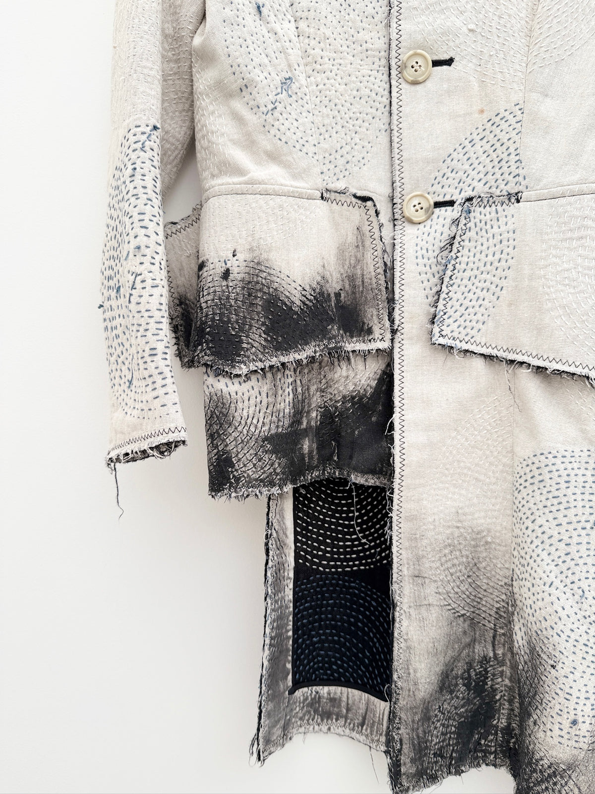 Yohji Yamamoto 2019FW Hand-Stitched Painted Coat