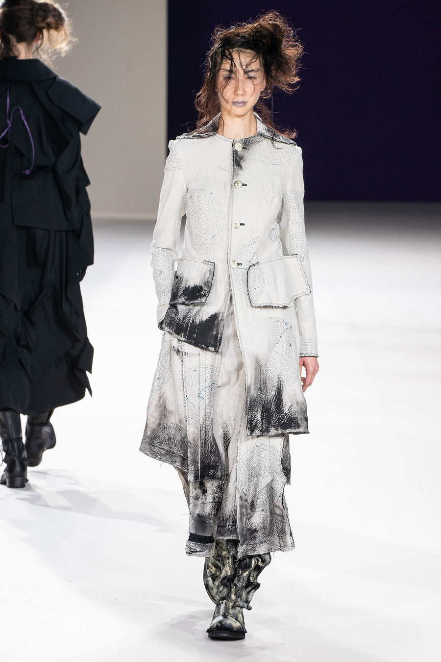 Yohji Yamamoto 2019FW Hand-Stitched Painted Coat