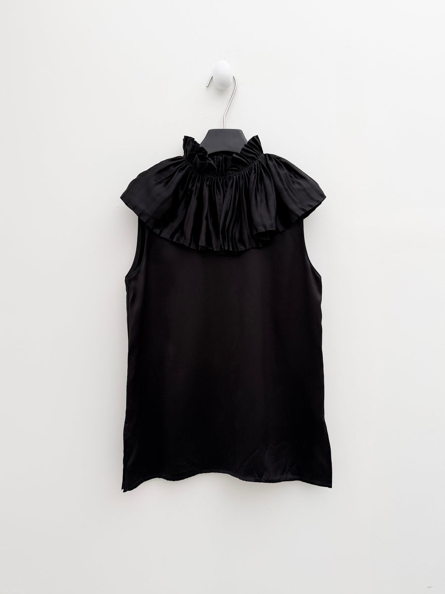 Loewe Pleated Ruffle Collar Sleeveless Top