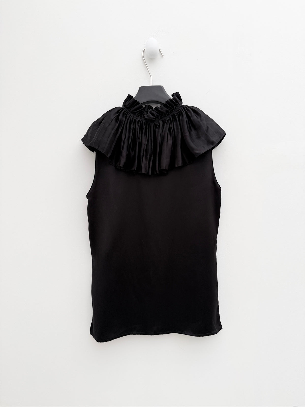 Loewe Pleated Ruffle Collar Sleeveless Top
