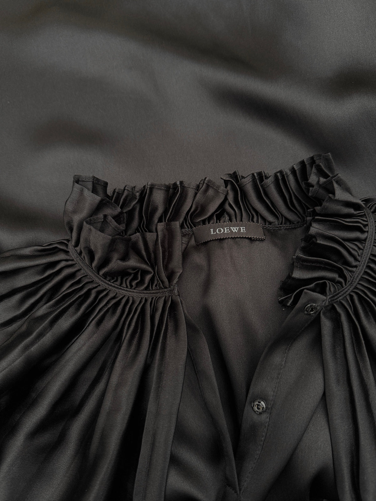Loewe Pleated Ruffle Collar Sleeveless Top