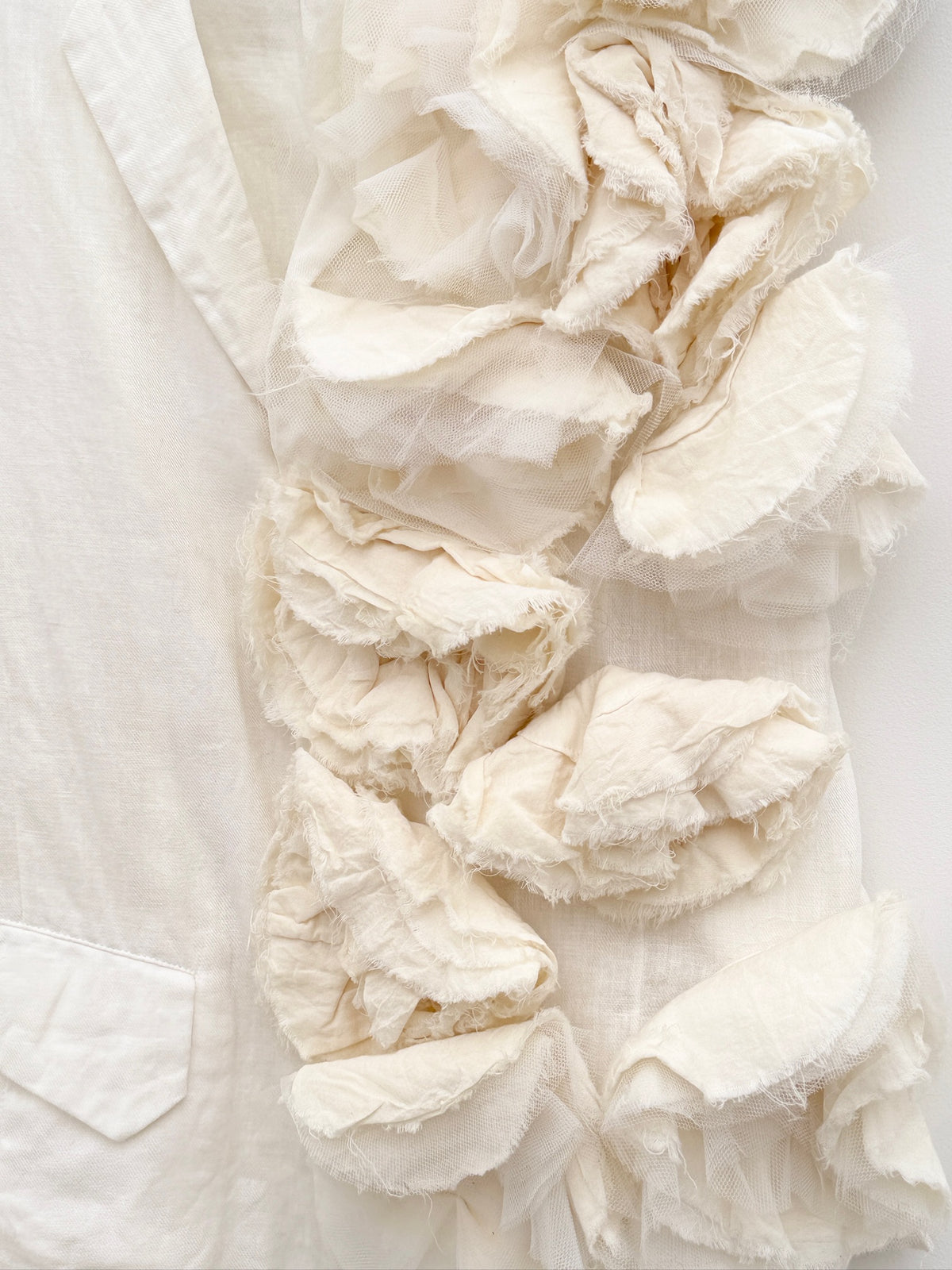 Comme des Garçons Raw-Edge Floral Ruffle Vest