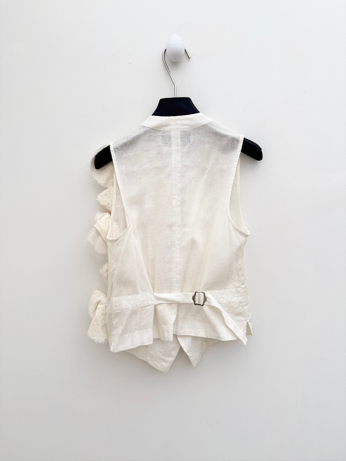Comme des Garçons Raw-Edge Floral Ruffle Vest