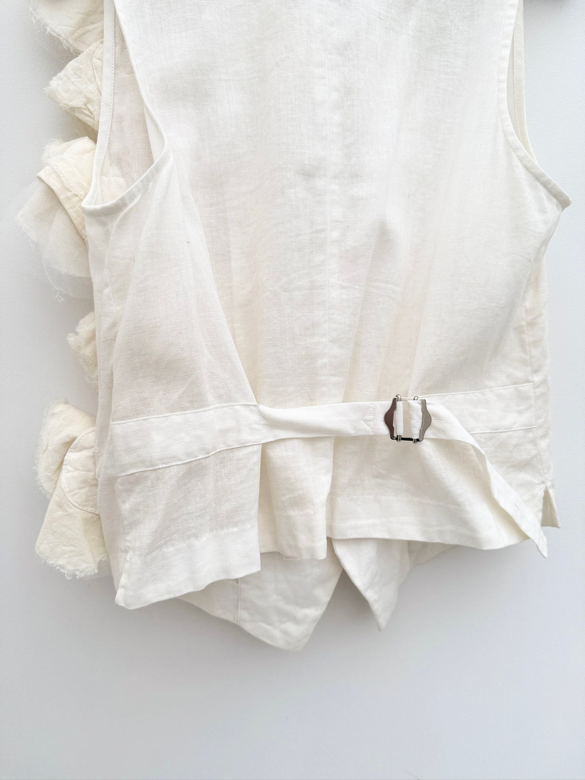 Comme des Garçons Raw-Edge Floral Ruffle Vest