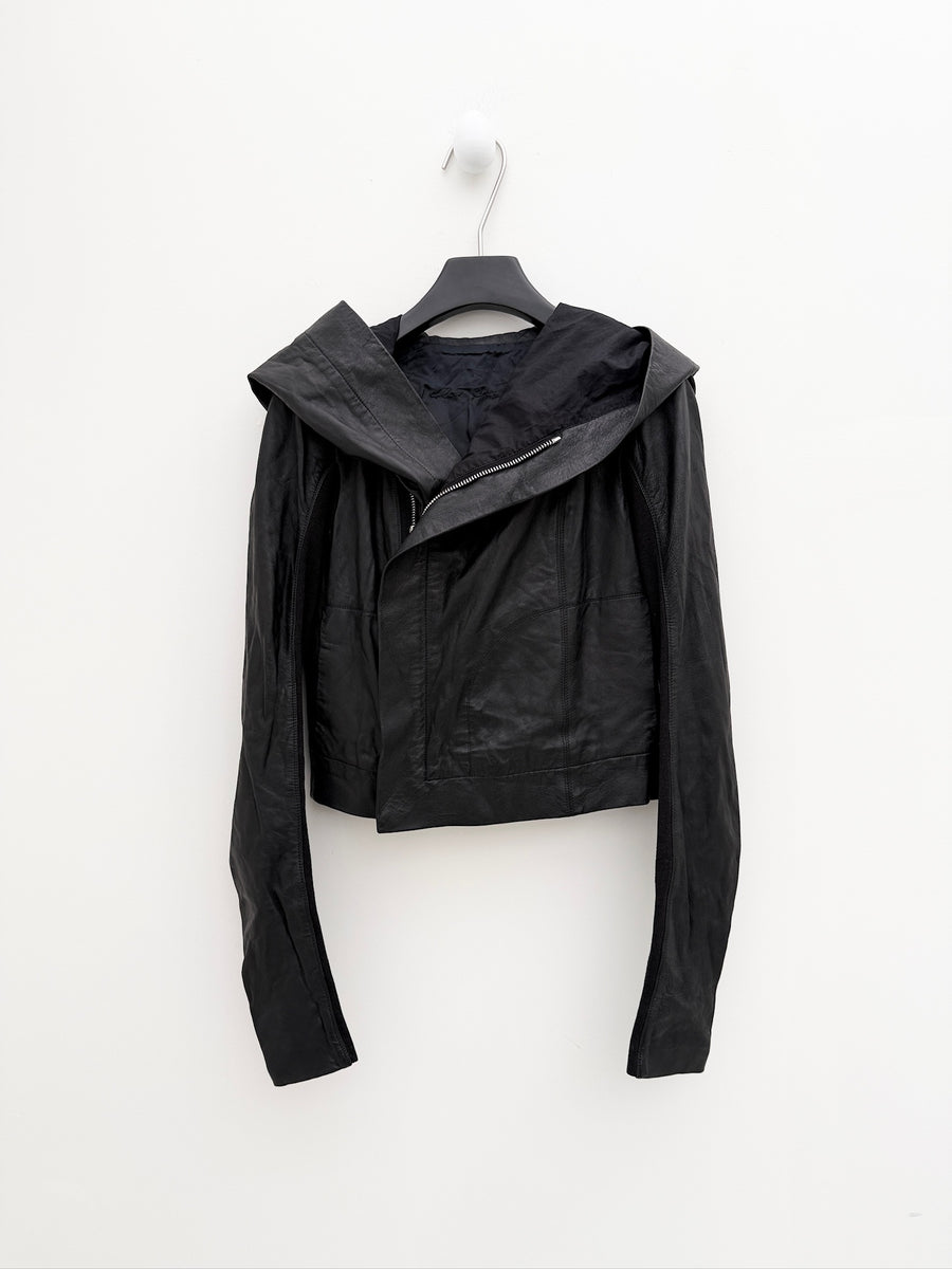 Rick Owens Hooded Cow Leather Jacket
