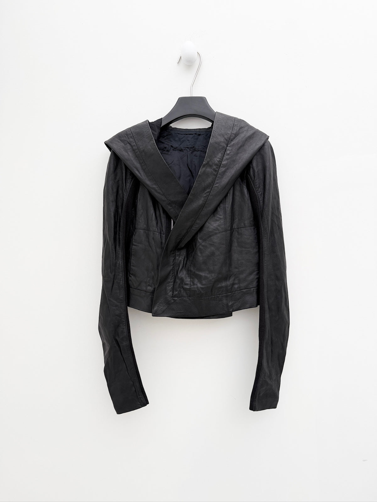 Rick Owens Hooded Cow Leather Jacket